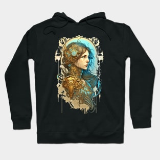 Steampunk Golden Woman - A fusion of old and new technology Hoodie